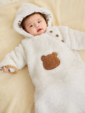 Baby Bear Embroidery Hooded Sleeping Bag