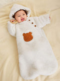 Baby Bear Embroidery Hooded Sleeping Bag