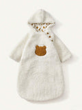 Baby Bear Embroidery Hooded Sleeping Bag