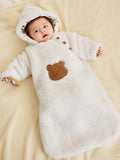 Baby Bear Embroidery Hooded Sleeping Bag