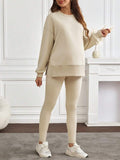 Pregnant Women Solid Color Top And Pants 2pcs/Set