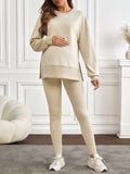 Pregnant Women Solid Color Top And Pants 2pcs/Set