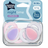 Night Time Soothers 18-36m 2 Pack Dummies
