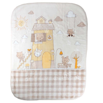 Blanket Embossed House Pattern Plush