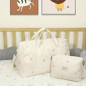Mommy Bag Set Large Maternity Shoulder Tote Bag Cream