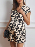 Asymmetrical Geometric Print Maternity Jumpsuit