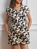 Asymmetrical Geometric Print Maternity Jumpsuit