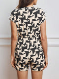 Asymmetrical Geometric Print Maternity Jumpsuit