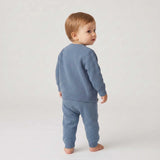 Baby Knit Cardigan & Overalls Set – Teddy Bear Pocket Detail