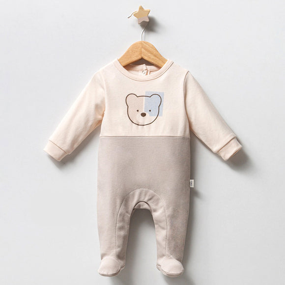 OVERALLS...PATCHWORK BEAR ... (1-3)(3-6)(6-9) Month