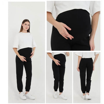 Maternity Fleece Jogger Fit Pant Black