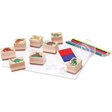 Wooden Stamp Set Dinosaurs