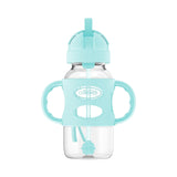 Wide-Neck Sippy Straw Bottle with Handles, 270mL, Gray, 6m+