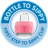 SB8191-P3, 250 ml Narrow-Neck "Options" Transition Bottle TO Sippy Spout - Pink