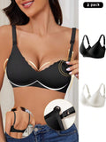 2-Pack Adjustable Maternity &amp; Nursing Bras – Seamless Comfort Fit