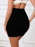 Black high-waisted shorts