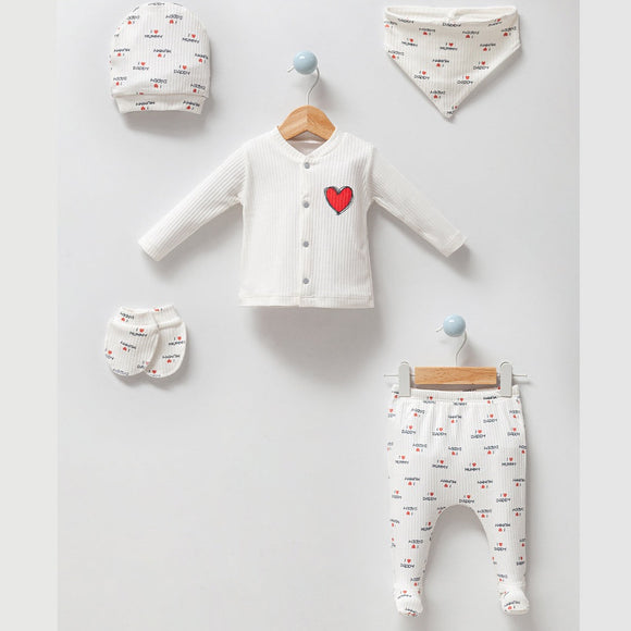 BABY 5 set 0-3m Mom Dad hearted