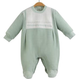 Baby Embroidered Panel Footie Romper 0-6M