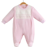 Baby Embroidered Panel Footie Romper 0-6M