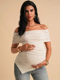 Maternity Tops Maternity Off Shoulder Ruched Asymm