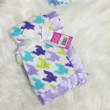 Blanket with satin trim and backing