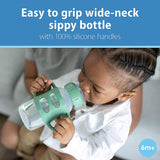 Wide-Neck Sippy Bottle with 100% Silicone Handles, 270mL, 6m+