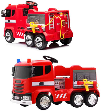 12V ELECTRIC FIREFIGHTER RIDE ON WITH LEATHER SEAT