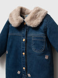 Baby Denim Romper & Fur Hat Set (9–24M)
