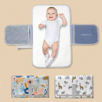 Printed Foldable Diaper Changing Mat & Clutch