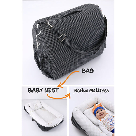 3N1 reflux bed, Babynest and mother bag