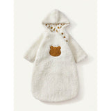 Baby Bear Embroidery Hooded Sleeping Bag
