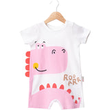 Cute Dino Short Sleeve Cotton Romper