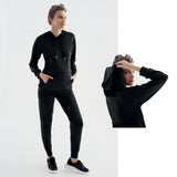 Maternity Tracksuit Breastfeeding Split Hooded Jogger