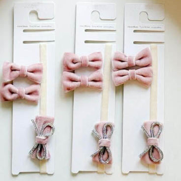 Girl's Velvet Hairband And 2-Piece Hair Clip Set PUDRA