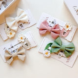 Baby Bow Hair Floral Clips Set
