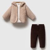 Baby Sherpa Jacket, Top & Corduroy Pants Set (9–24M)
