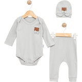 3-Piece Baby Boy Set with Bear & Bows