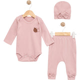3-Piece Baby Girl Set with Cute Bear & Bows
