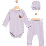 3-Piece Baby Girl Set with Cute Bear & Bows