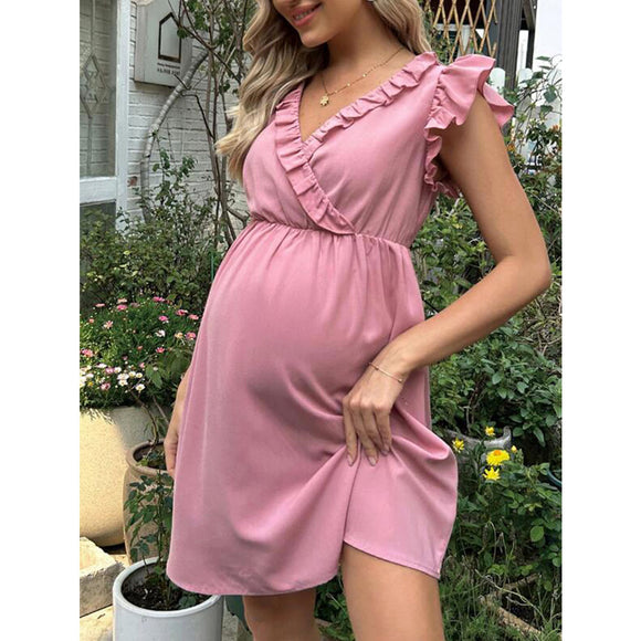 Maternity Ruffle Trim Dress