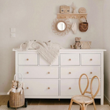 XL White Wood Dresser