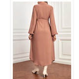 Maternity Bishop Sleeve Belted Shirt Dress