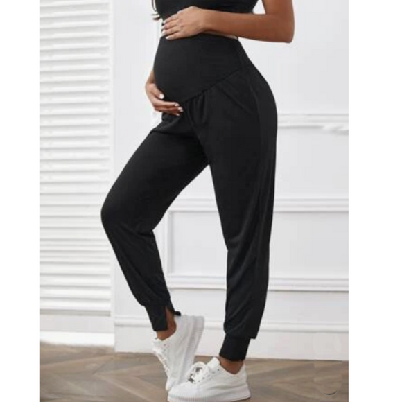 Maternity Adjustable Waist Split Hem Pants