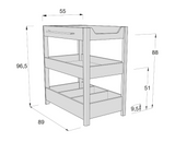 Changing table 50x80 cm with shelves wood