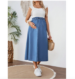 Maternity Denim Loose Skirt