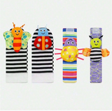 4pcs Baby Wrist Rattle Socks Set - 0-6 Months