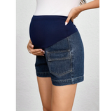 Maternity Solid Color Denim Short