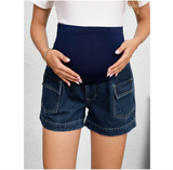 Maternity Solid Color Denim Short