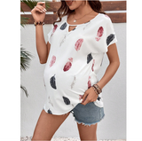 Keyhole Neck Batwing Sleeve Shirt