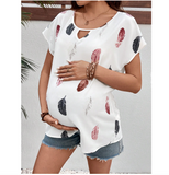 Keyhole Neck Batwing Sleeve Shirt